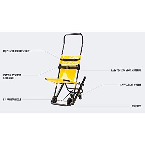 LRX Camillas portátiles Silla de evacuación de Protable con Tapa y Soporte, Ambulancia Bombero Aluminio de Peso Ligero Silla salvaescaleras