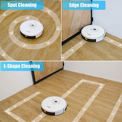 luby HI5 Vacuum Cleaner - Robot Aspirador, Resistencia Fuerte Control, Remoto por Aplicación Autocargable, Silencioso Pelo De Mascotas Alfombra Limpieza De Pisos, Blanco