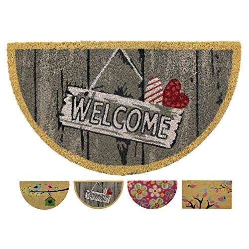 LucaHome - Felpudo Coco Natural 40x70 Antideslizante, Felpudo de Coco Cartel Welcome, Felpudo Absorbente Entrada casa, Ideal para Exterior o Interior