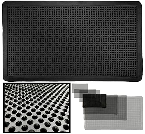 LucaHome – Felpudo Goma Picos Entrada casa para Exterior o Interior, Felpudo con púas Rectangular Antideslizante con Picos para facilitar la Limpieza del Calzado, Felpudo de Color Negro (40 x 70 cm)