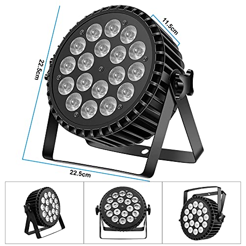 Luces de Discoteca, LED Par Luces RGB Par Light, 200W RGBW Party Light DMX, Efecto Escenario Infinito Mezclable y Efecto Arco Iris, para Fiesta Club Bar Boda Halloween Navidad