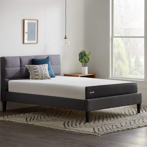 LUCID Colchón viscoelástico de 20 cm con partículas de gel – transpirable y refrescante – Con partículas hipoalergénicas de carbón de bambú – Blando, 90 x 200 cm