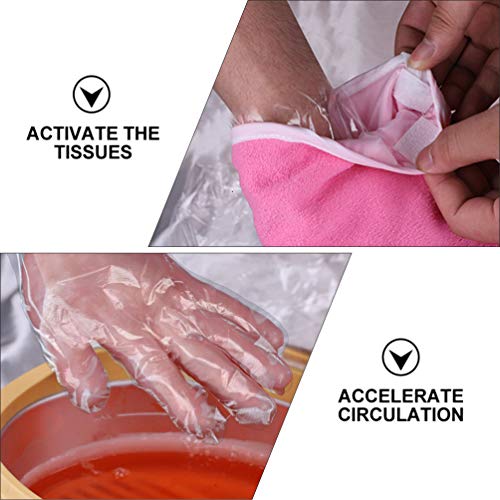 Luxshiny Cera de Parafina Kit de Baño Parafina Spa Guantes Hidratantes Calcetín Cubierta de Pie Espátula Cepillo de Depilación Cuidado de Las Manos Kit de Tratamiento para Manos Y Pies