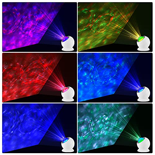 Luz de noche estrellada con control remoto, proyector de cielo estrellado, lámpara Galaxy Star, lámpara LED Starlight de ondas de agua giratoria, para decoración de habitación de niños y adultos