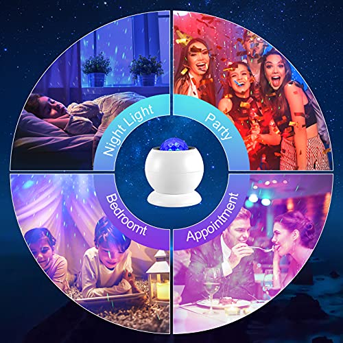 Luz de noche estrellada con control remoto, proyector de cielo estrellado, lámpara Galaxy Star, lámpara LED Starlight de ondas de agua giratoria, para decoración de habitación de niños y adultos