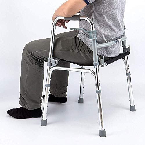 LXDDJZXQ Andador para Ancianos Walker, Andador Plegable for Personas Mayores con Ruedas Delanteras con Asiento y Ruedas Ligero Rango de Altura Plegable 74-92 cm for Ancianos discapacitados o heridos