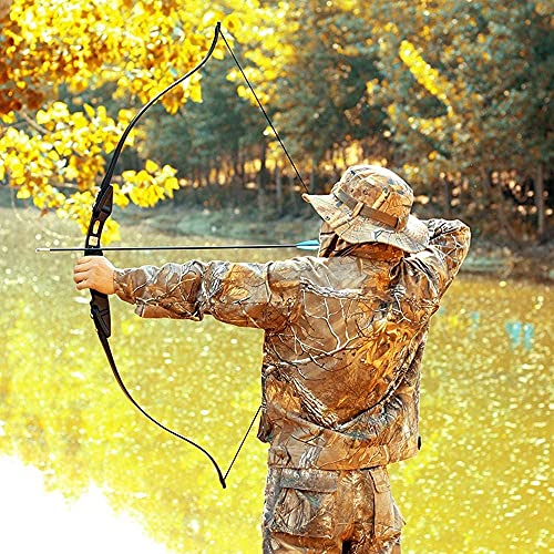 LXNQG Kit de Arco recurvado de Tiro al Aire Libre, Largo y Flecha Desmontable con asa de Arco de Aluminio para Mujeres y Hombres de la Mano Derecha Universal