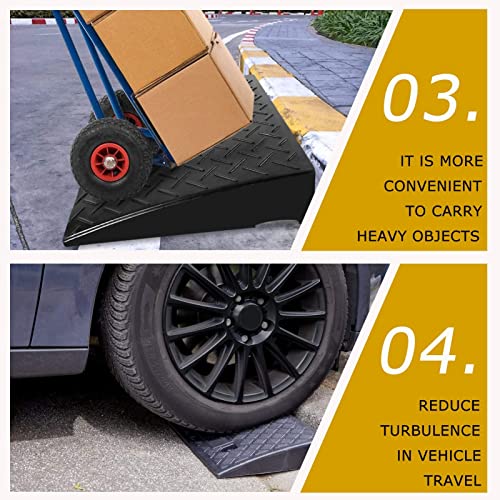 LXSEHN Rampa de Acera, 7 Cm Alto Portátiles Rampas Plástico De Bordillo, Antideslizantes Negro Puerta Umbral Bordillo Antideslizante, para Sillas de Ruedas Camiones Bicicletas Coches Motos