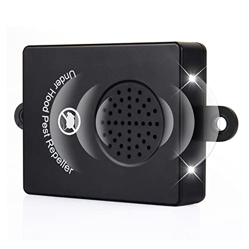 Lyeiaa Ahuyentador de martas para coche, antimartas, por ultrasonidos, frecuencia alterna contra martas para coche, función de flash LED, conexión a batería de coche de 12 V