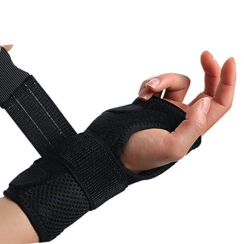 Lyeiaa - Muñequera para deportes y tendinitis y dolor de muñeca, síndrome del túnel carpiano, reforzado, color negro