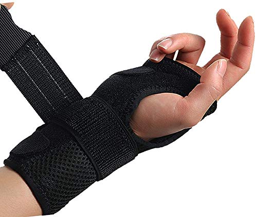 Lyeiaa - Vendaje para la muñeca izquierda y derecha para deportes, tendinitis y dolor de muñeca, reforzado, color negro