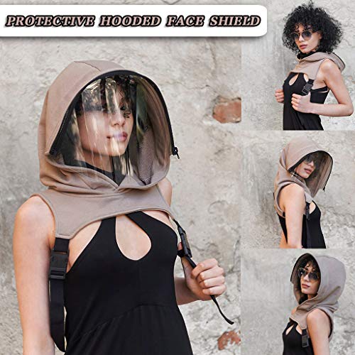 LYWYOUDDKH Mascarilla Facial Transparente Transpirable Deportiva con Sombrero con Capucha Ropa Protectora Gorra para Adultos - Blanco