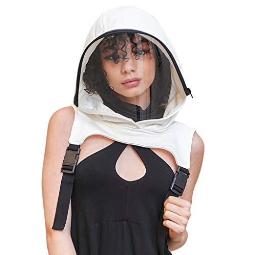 LYWYOUDDKH Mascarilla Facial Transparente Transpirable Deportiva con Sombrero con Capucha Ropa Protectora Gorra para Adultos - Blanco