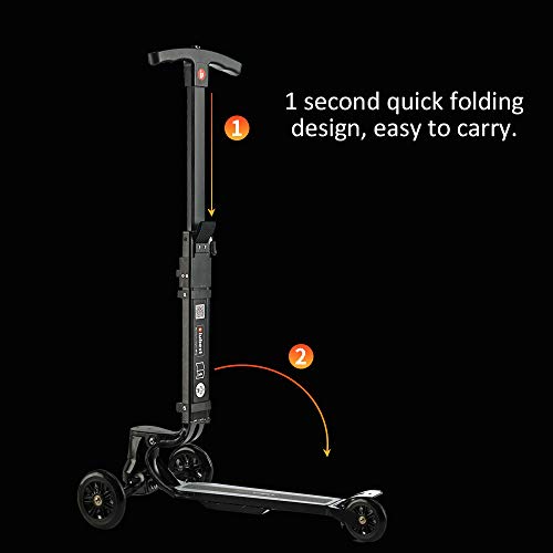 LYY Maleta de 18"para Scooter, Maleta con Equipaje de Negocios y Equipaje de Mano con Sistema de Frenos, Separable Plegable,Purple
