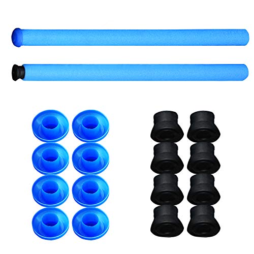 LZQ - 16 protectores de barras para trampolín, postes de red, rollo de espuma, tubos de 92 cm, para 8 barras, red de seguridad, incluye 8 tapas