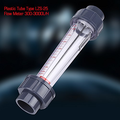 LZS-25 Medidor de flujo Tipo de tubo de plástico 300-3000L / H Rotómetro de agua Medidor de flujo de líquido Herramientas de medición de luz química