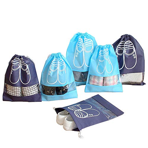 LZYMSZ Zapatos de Viaje Bolsa de Acabado Bolsa a Prueba de Polvo Zapatos Bolsa de Almacenamiento Bundle Bolsas de Organizador de Bolsillo Ventana Transparente para Botas, TAC¨®n Alto (5PCS-L)