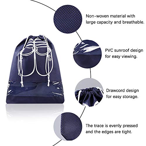 LZYMSZ Zapatos de Viaje Bolsa de Acabado Bolsa a Prueba de Polvo Zapatos Bolsa de Almacenamiento Bundle Bolsas de Organizador de Bolsillo Ventana Transparente para Botas, TAC¨®n Alto (5PCS-L)