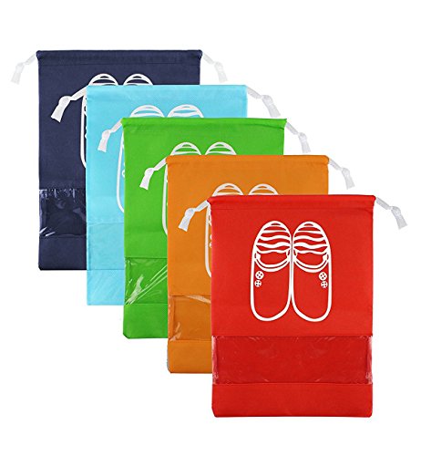 LZYMSZ Zapatos de Viaje Bolsa de Acabado Bolsa a Prueba de Polvo Zapatos Bolsa de Almacenamiento Bundle Bolsas de Organizador de Bolsillo Ventana Transparente para Botas, TAC¨®n Alto (5PCS-L)