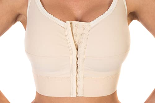Maam, Sujetador de compresión postoperatorio con Cierre Frontal Ajustable y Banda elástica de 5 cm (XX-Large, Beige)