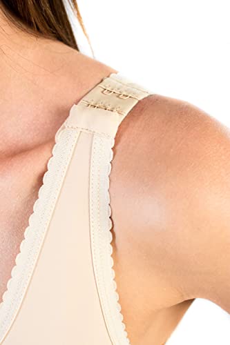 Maam, Sujetador de compresión postoperatorio con Cierre Frontal Ajustable y Banda elástica de 5 cm (XX-Large, Beige)