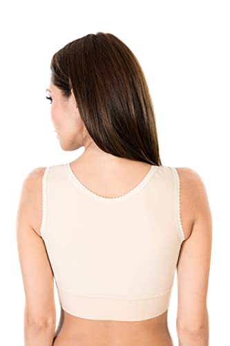 Maam, Sujetador de compresión postoperatorio con Cierre Frontal Ajustable y Banda elástica de 5 cm (XX-Large, Beige)