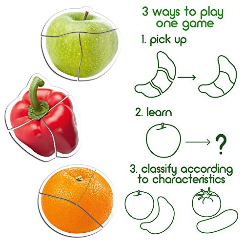 magdum Magnetica Puzzle 3 años Frutas Verduras - 6 Grandes Puzzle Bebe - Juguetes magnéticos - Imanes Nevera niños - Juguetes niños 3 años educativos - Letras magneticas niños - Imanes niños
