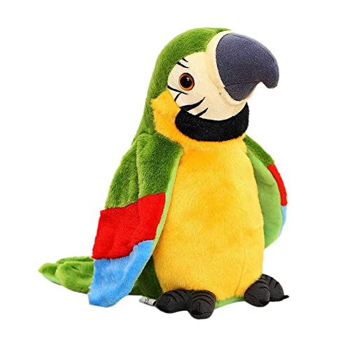MAGIC SELECT Loro Parlante Que Repite Sonidos. Loro Peluche de Felpa Juguete Interactivo Que Reproduce Voz. Regalo para niños y bebés.