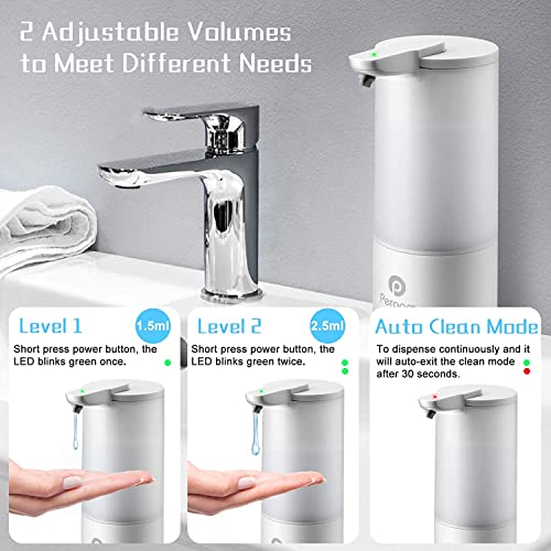 Makibali Dispensador de jabón automático sin contacto eléctrico, dispensador de jabón desinfectante con sensor de movimiento por infrarrojos, IPX6, impermeable, 8,5 onzas/250 ml