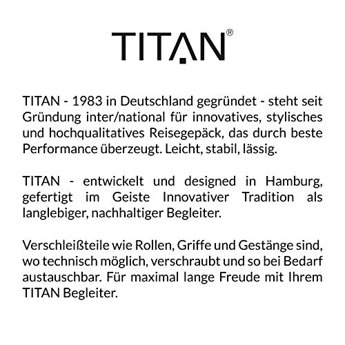 Maleta equipaje de mano TITAN de 4 ruedas con candado TSA + pliegue de expansión, serie de maletas BARBARA GLINT: maleta de ruedas de cubierta dura exclusiva de diseño moderno, 55 cm, 39 litros (ext.)