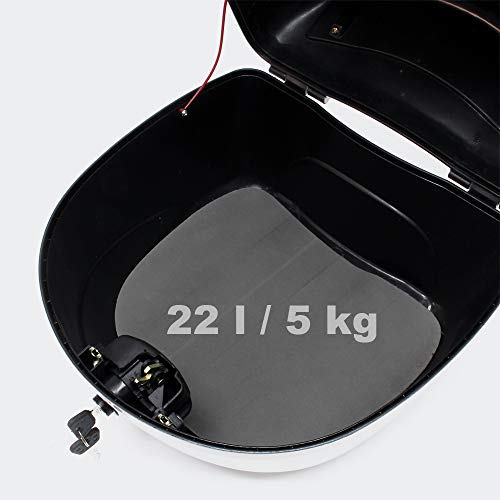 Maleta para moto Baúl mototcicleta 22L Plateado Funda para casco Accesorios moto scooter quad ATV