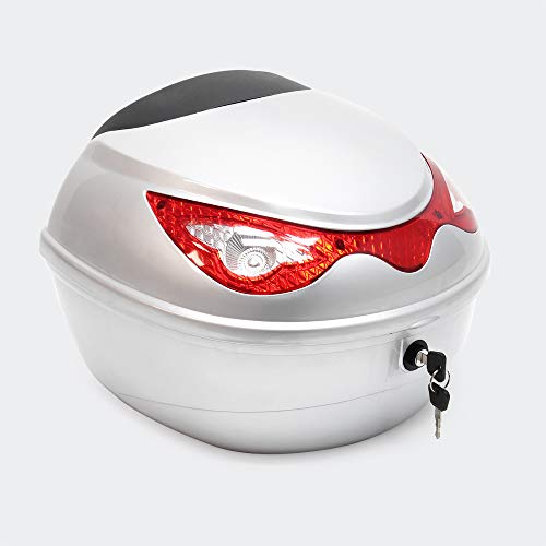 Maleta para moto Baúl mototcicleta 22L Plateado Funda para casco Accesorios moto scooter quad ATV