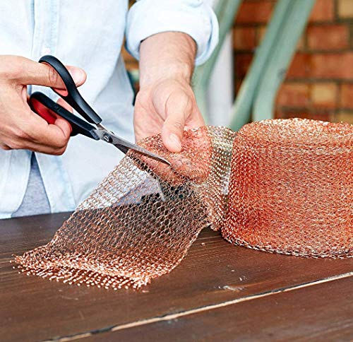 Malla de cobre, 10m x 12,5 cm, 100% malla de cobre puro, malla de cobre tejida en rollo, bloqueador de huecos para agujeros de construcción, protección de árboles jóvenes y semillas.