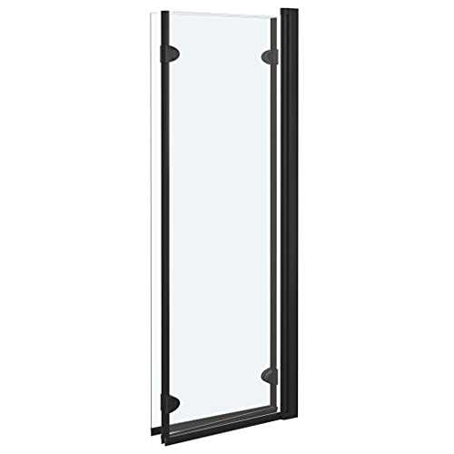 Mampara de ducha, sobre la bañera Mampara de ducha Panel de ducha plegable Mampara de ducha plegable 3 paneles ESG 130x138 cm Negro