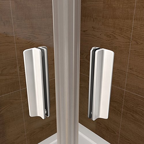 Mampara Semicircular Cabina de Ducha Puerta Corredera Gris Mate Vidrio Templado 5 mm Curva Italiana 80x80x185cm