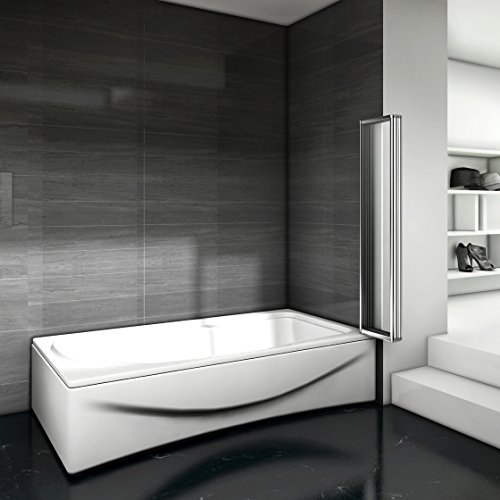 Mamparas pantalla de bañera biombo 5 veces plegable de Aica 1200 x 1400mm