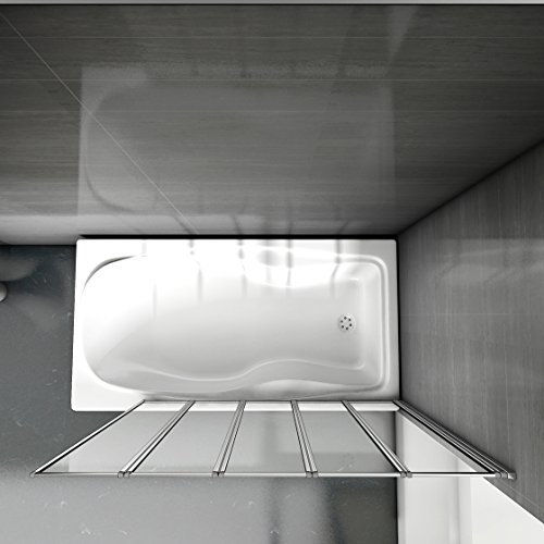 Mamparas pantalla de bañera biombo 5 veces plegable de Aica 1200 x 1400mm