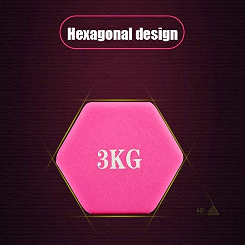 Mancuernas Antideslizante de Neopreno Hexagonal con Mancuernas Set Peso 05 Kg 1 Kg 3 Kg (Par) para el Gimnasio en Casa Aptitud Del Ejercicio,Camel 1Kg * 2