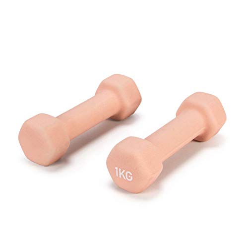 Mancuernas Antideslizante de Neopreno Hexagonal con Mancuernas Set Peso 05 Kg 1 Kg 3 Kg (Par) para el Gimnasio en Casa Aptitud Del Ejercicio,Camel 1Kg * 2