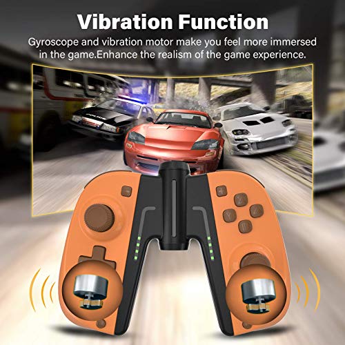 Mando Inalámbrico para Nintendo Switch, PowerLead para Nintendo Switch, Juego de 2 Piezas de Repuesto para Switch con Macro Turbo y Función de Despertador, Giro de 6 Ejes, Doble Choque