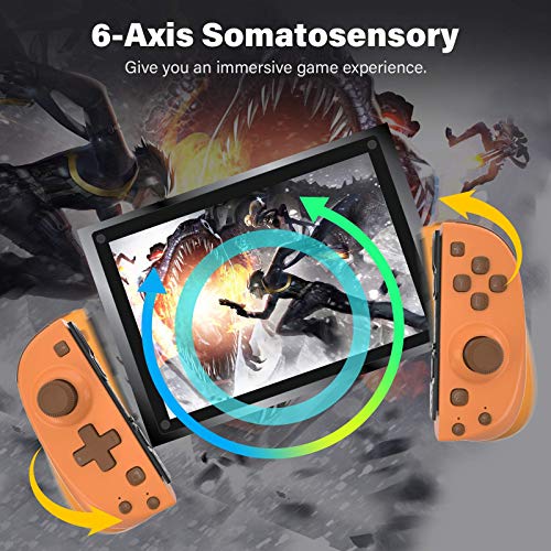 Mando Inalámbrico para Nintendo Switch, PowerLead para Nintendo Switch, Juego de 2 Piezas de Repuesto para Switch con Macro Turbo y Función de Despertador, Giro de 6 Ejes, Doble Choque