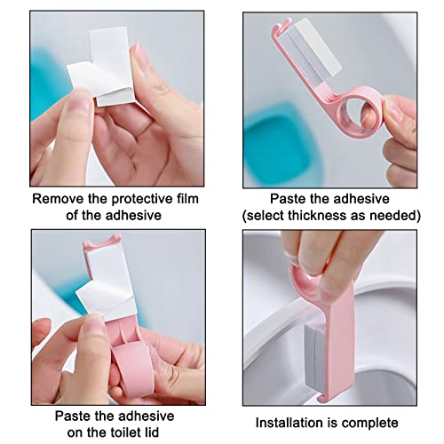 Manija Del Levantador De La Tapa Del Inodoro Levantador De La Funda Del Asiento Manija De Asa Que Evita Tocar La Taza Del Inodoro Al Elevarse, Agarrador Universal Adecuado Para Viajes A Casa 4 Piezas