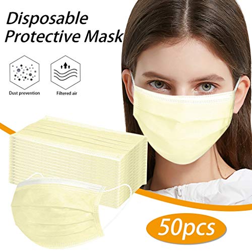 MaNMaNing Protección 50 unidades con Elástico para Los Oídos 2020072-MANING-AR50 Amarillo