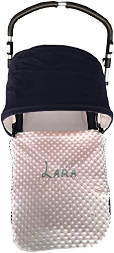 Manta de bebe personalizado con su nombre bordado, manta de copito (Beige)