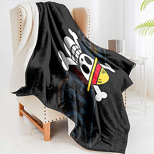 Manta para Sofá de Franela 100x130 cm, Anime One Piece Mantas para Cama Suave - Manta Pelo de Microfibra Transpirable Hipoalérgica, Manta Forro Polar