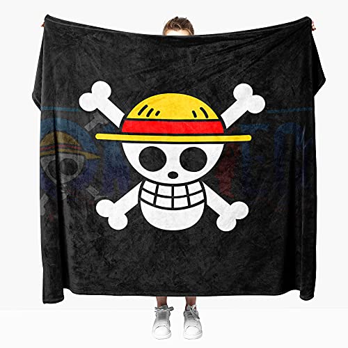 Manta para Sofá de Franela 100x130 cm, Anime One Piece Mantas para Cama Suave - Manta Pelo de Microfibra Transpirable Hipoalérgica, Manta Forro Polar