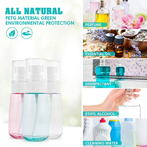 MAQUITA Spray Bottles, paquete de 6 atomizadores de perfume Botella de 3 colores Botella de fragancia Atomizador de viaje Mini tama?o Contenedores de l¨ªquido rellenables (100 ml)