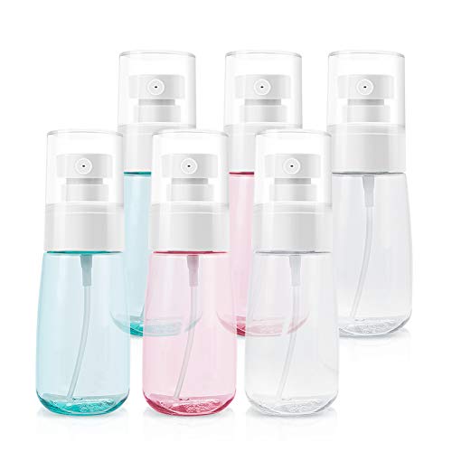 MAQUITA Spray Bottles, paquete de 6 atomizadores de perfume Botella de 3 colores Botella de fragancia Atomizador de viaje Mini tama?o Contenedores de l¨ªquido rellenables (100 ml)