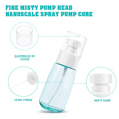 MAQUITA Spray Bottles, paquete de 6 atomizadores de perfume Botella de 3 colores Botella de fragancia Atomizador de viaje Mini tama?o Contenedores de l¨ªquido rellenables (100 ml)