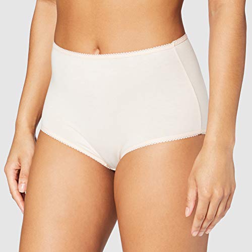 Marca Amazon - IRIS & LILLY Braguita de Talle Alto Algodón para Mujer, Pack de 5, Multicolor (Soft Pink), Medium